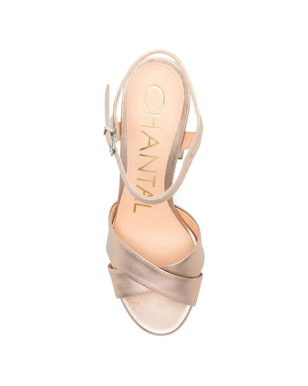Chantal Natural Metallic Platform Sandals