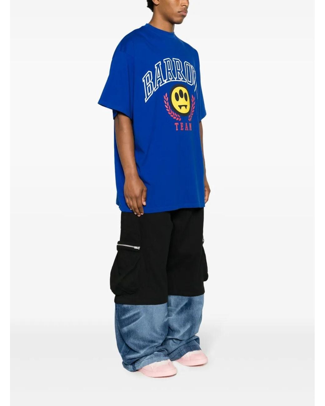 Barrow Blue Logo-Print Cotton T-Shirt