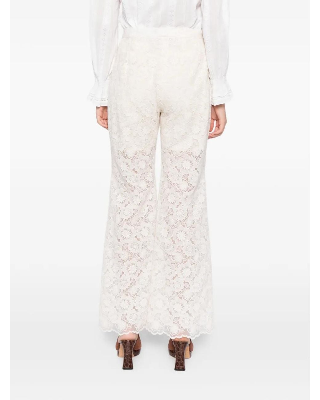 BLAKLACE Natural Floral Lace Trousers