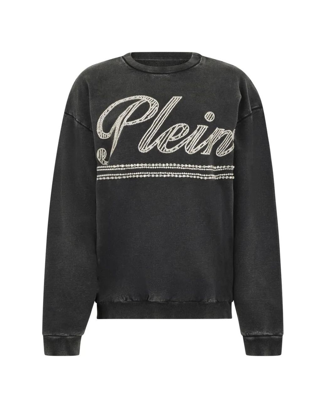 Philipp Plein Black Strass Signature Sweatshirt