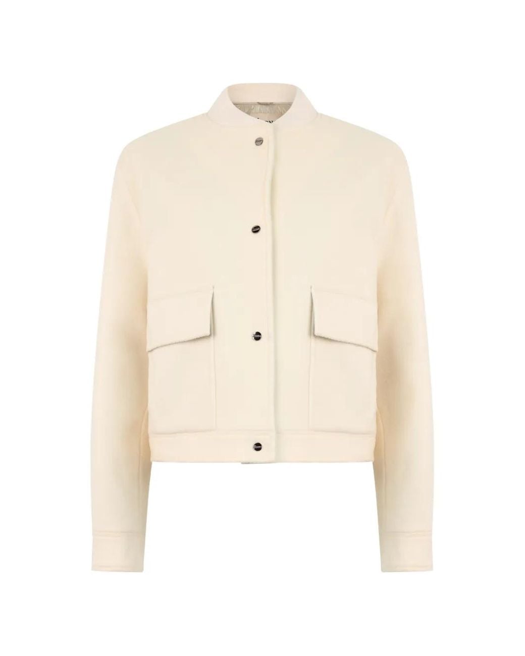 Herno Natural Button-Up Bomber Jacket