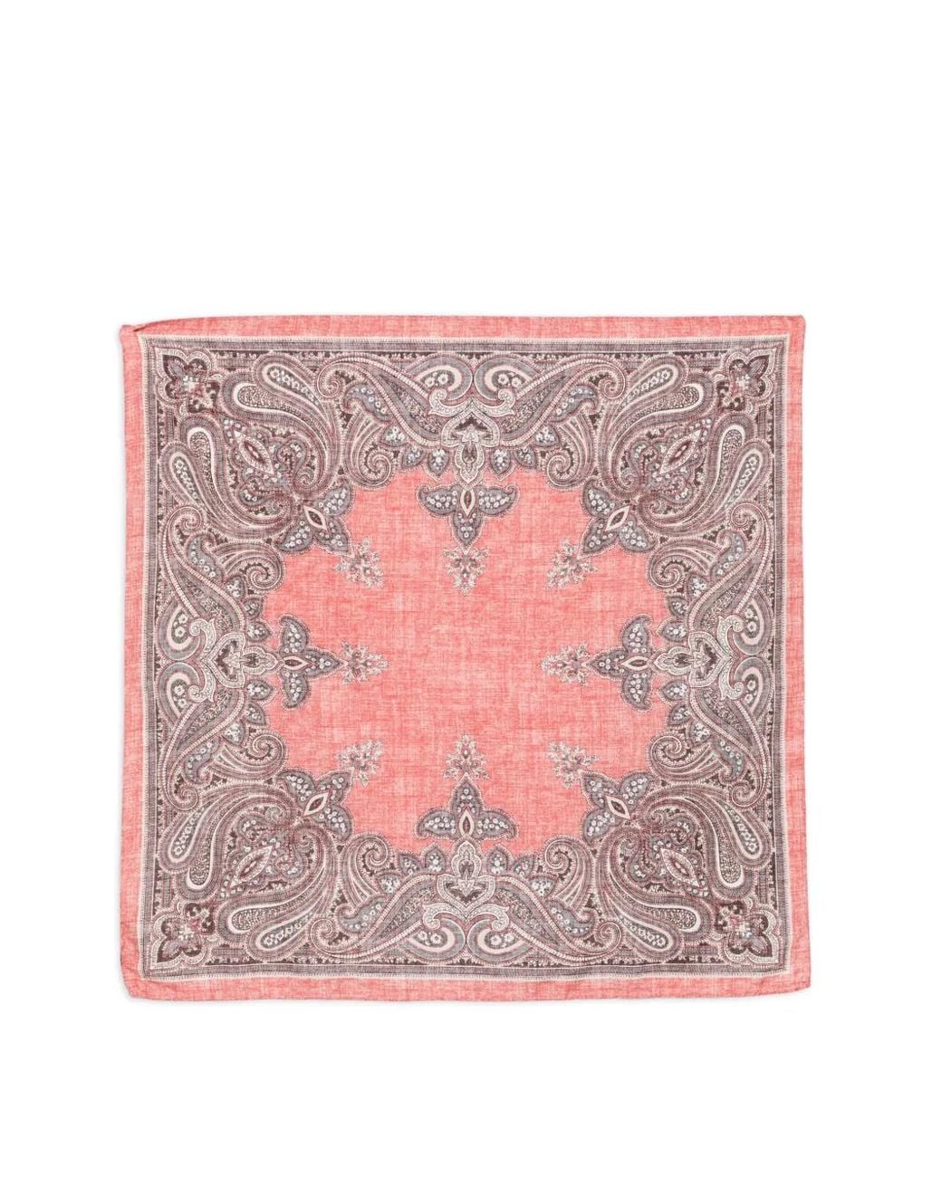 Dell'Oglio Pink Paisley-Print Scarf for men