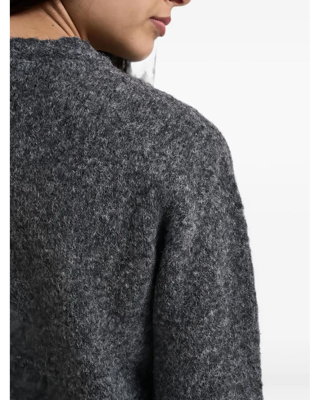 Semicouture Gray Buckle-Detail Layered Sweater