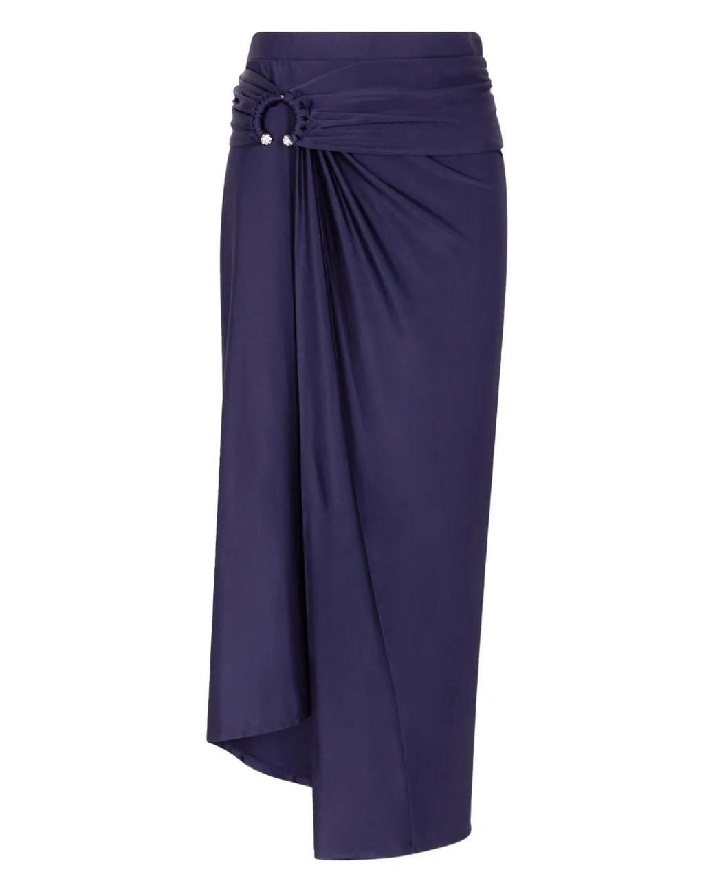 Rabanne Blue Midi Piercing Jersey Skirt