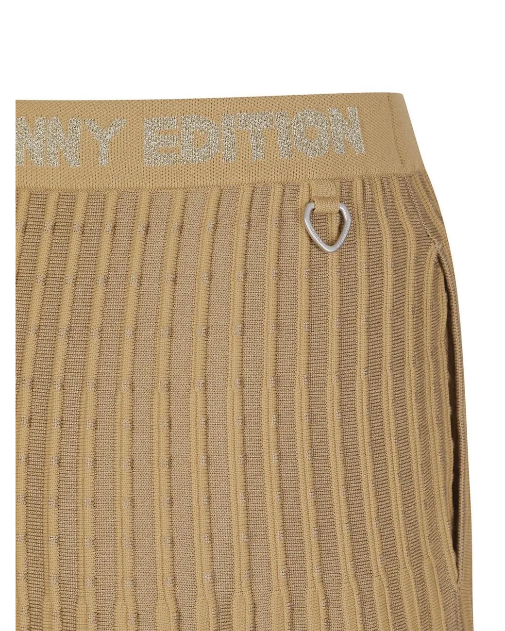 MASTER BUNNY EDITION Natural Logo-Waistband Flared Skirt