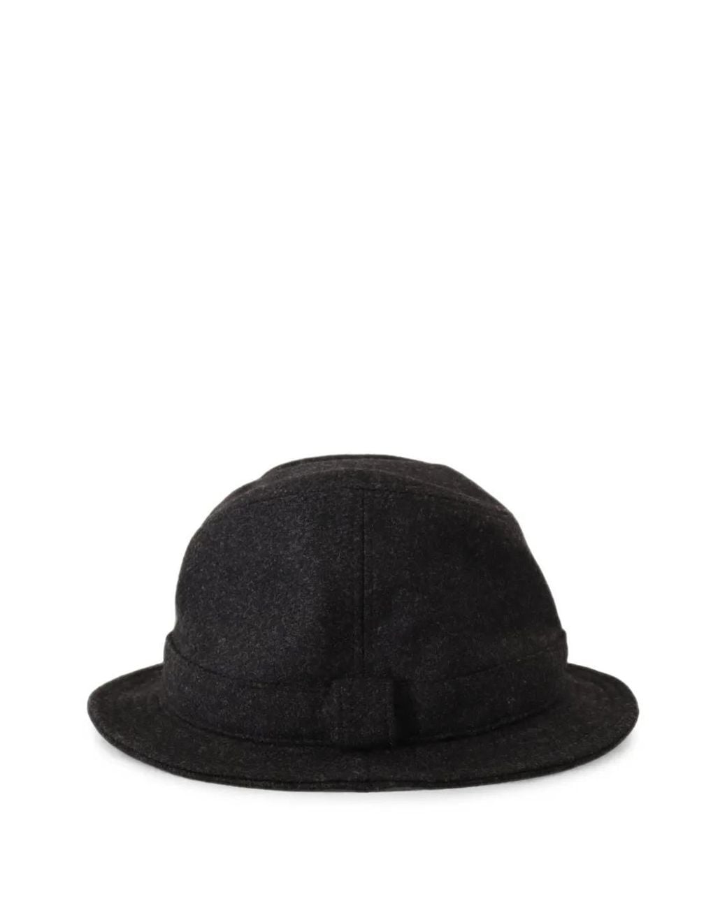 Dolce & Gabbana Black Logo-Plaque Fedora Hat