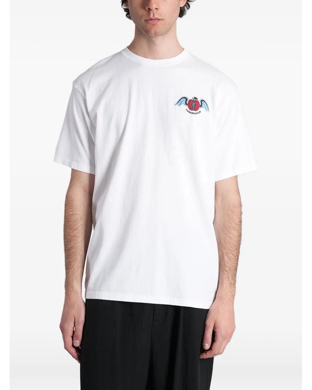 Undercover White Apple-Print T-Shirt for men
