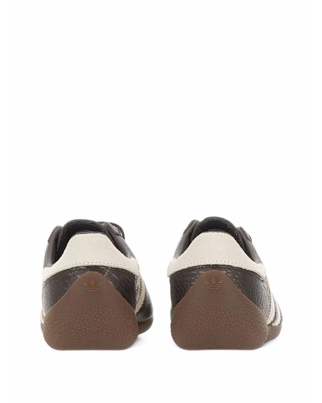 Adidas Brown Handball Spezial Crocodile-Effect Leather Sneakers