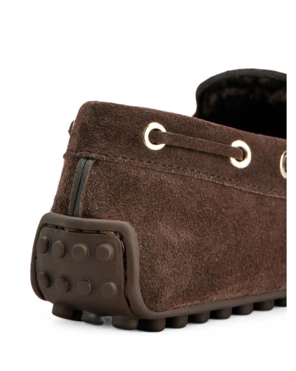 Tod's Brown Shearling-Lined Suede Loafers