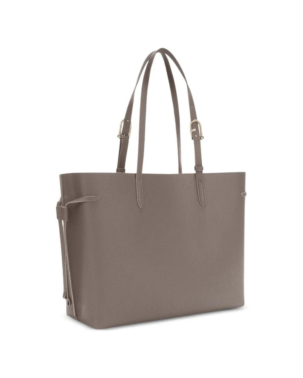 Furla Gray Large Ava Leather Tote Bag
