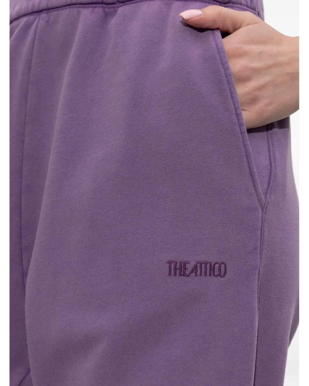 The Attico Purple Logo-Embroidered Track Pants
