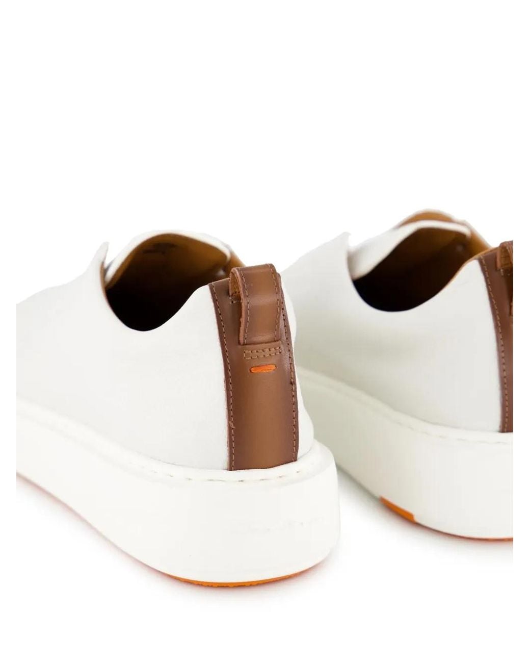 Santoni White Victory Slip-On Sneakers