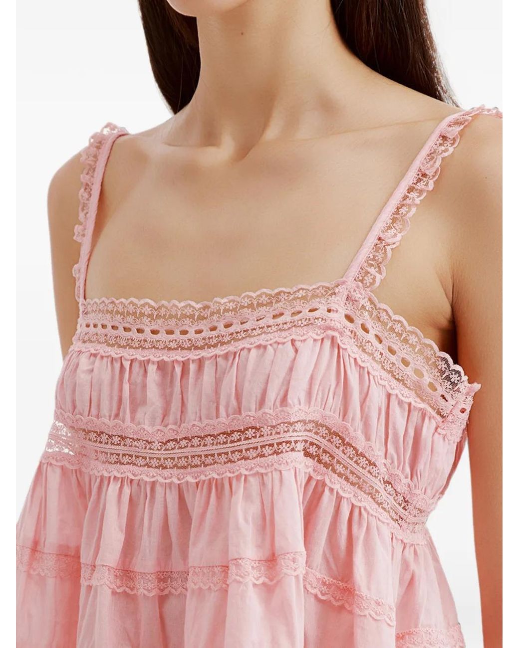 Free People Lace-Trim Tiered Camisole Top