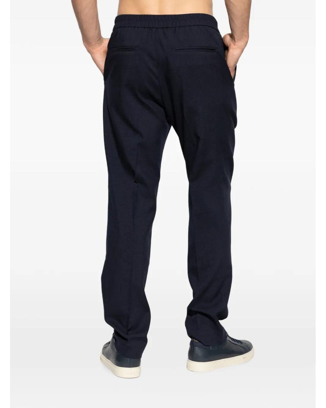 Paul Smith Blue Pantalon En Laine À Taille Élastiquée for men
