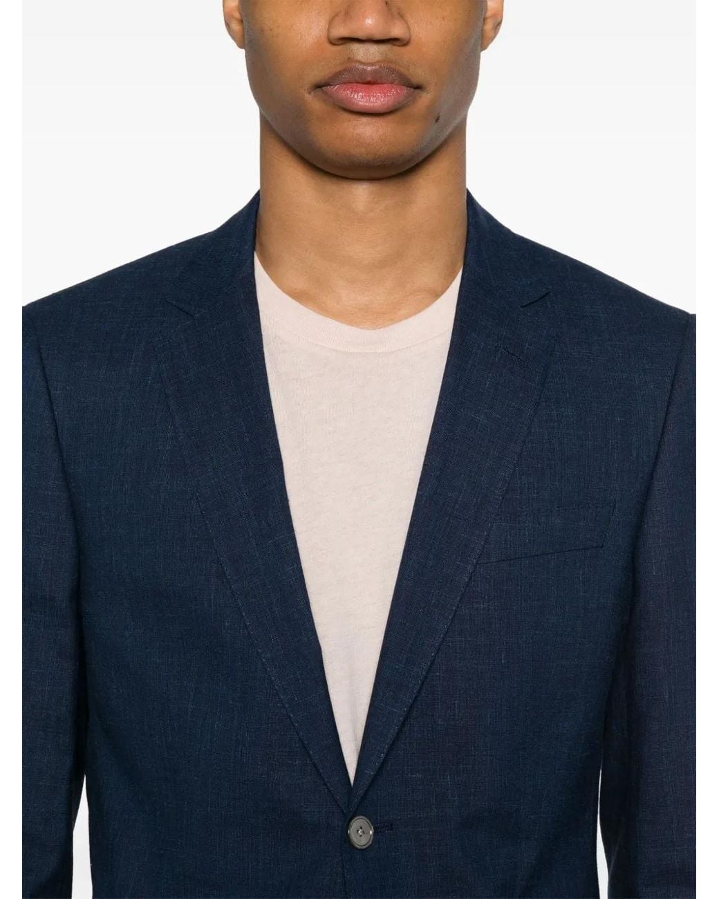 Boss Blue Slub-Texture Suit for men