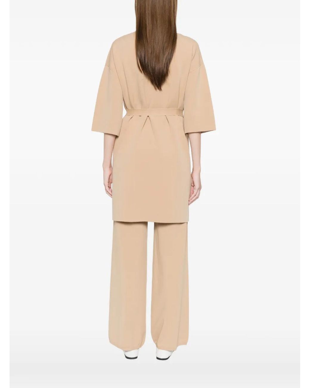 Kangra White Belted Coat