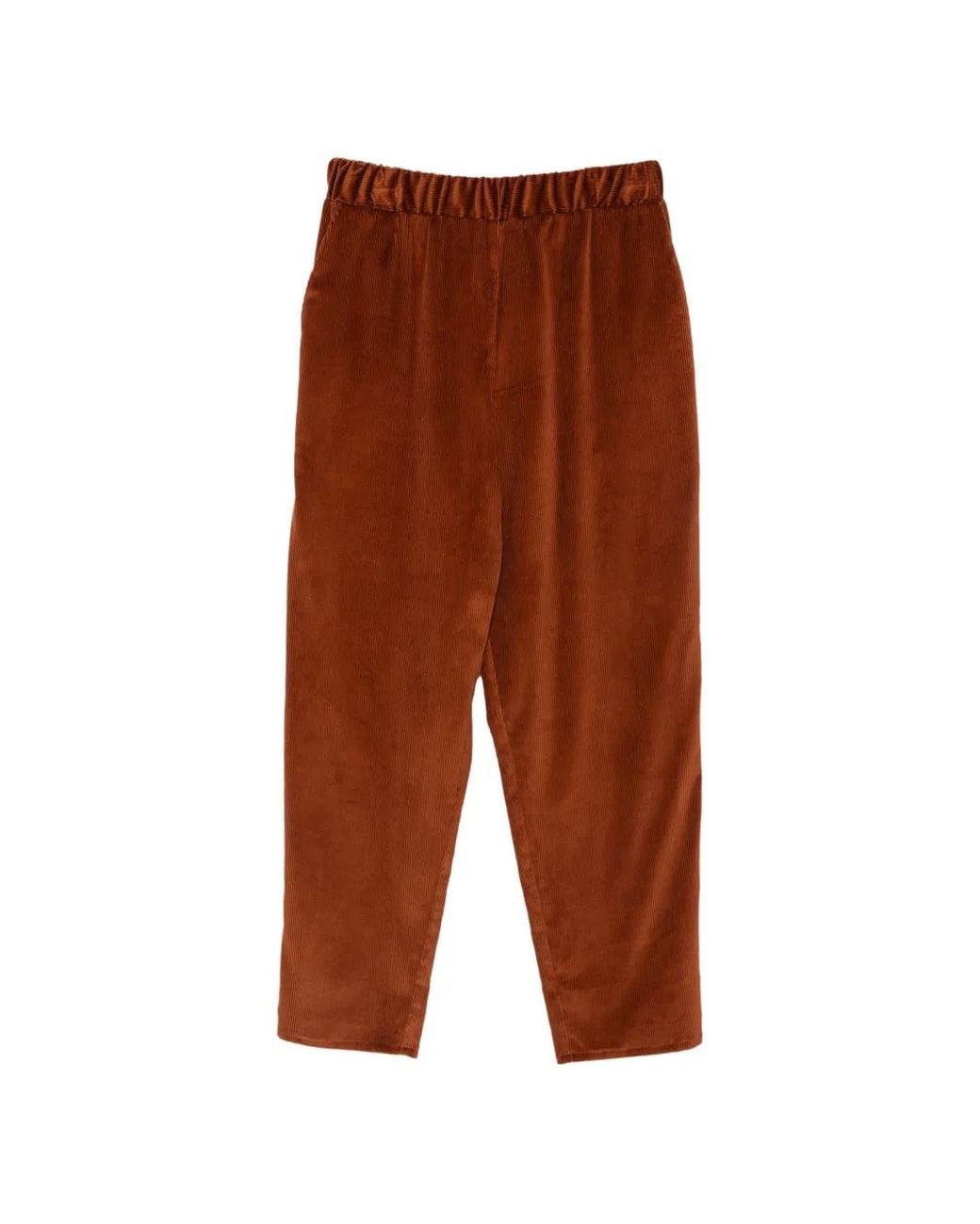 Dusan Brown Corduroy-Effect Elasticated-Waist Trousers