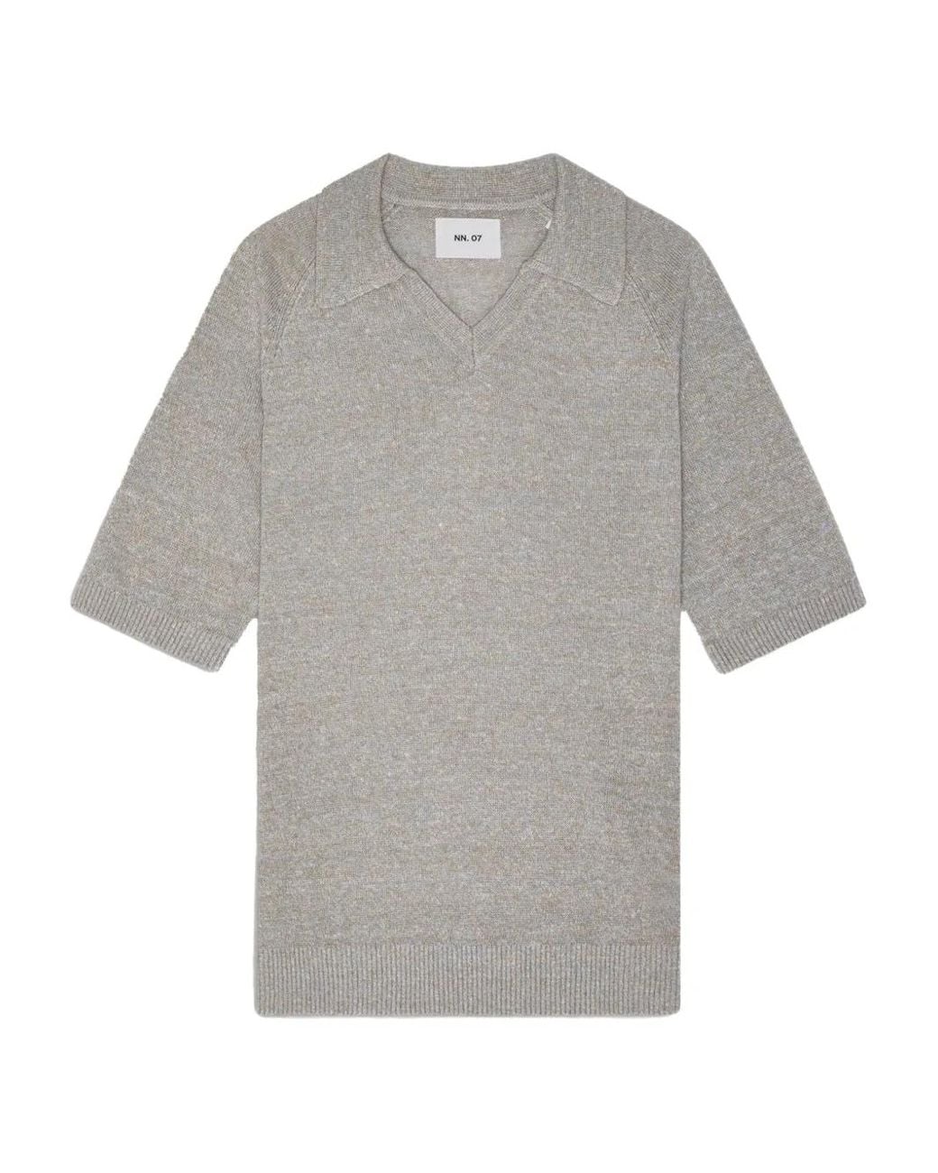 NN07 Gray V-Neck Short-Sleeve T-Shirt for men