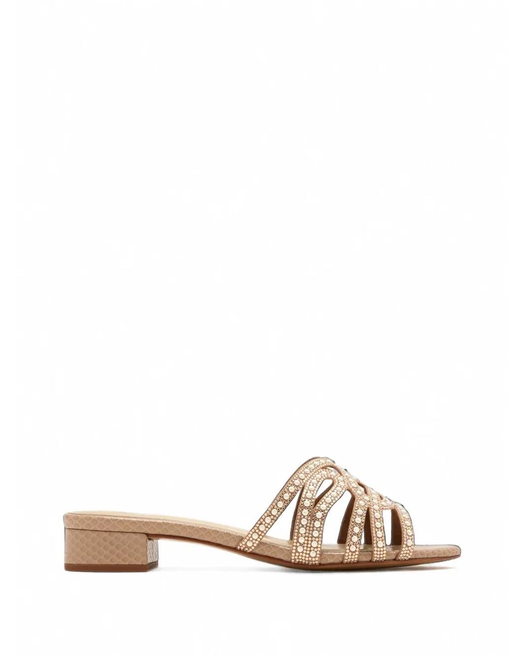 Nicoli White Nemesia Faux-Pearl-Embellished Leather Sandals