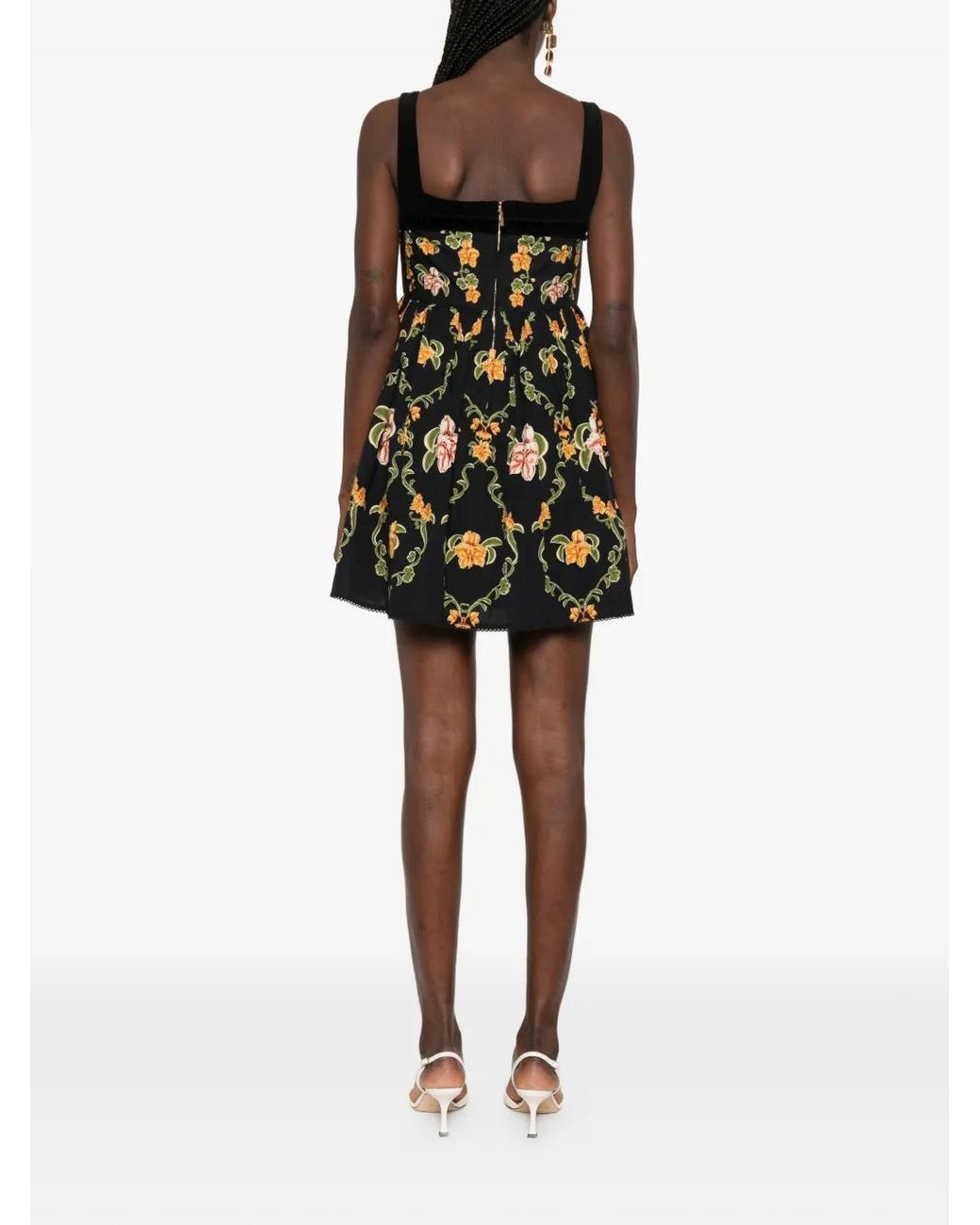 Agua Bendita Black Barbara Floral Mini Dress