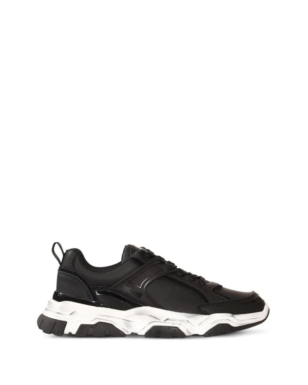 Just Cavalli Black Chunky-Sole Panelled Sneakers for men