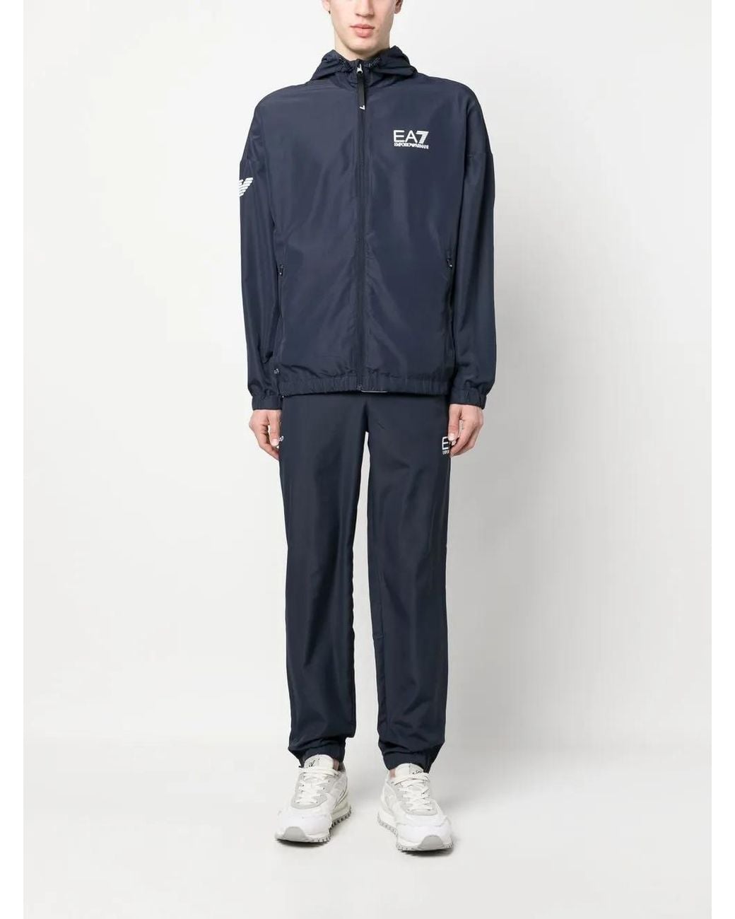 EA7 Blue Ventus7 Tracksuit With Zipped Hoodie And Joggers for men