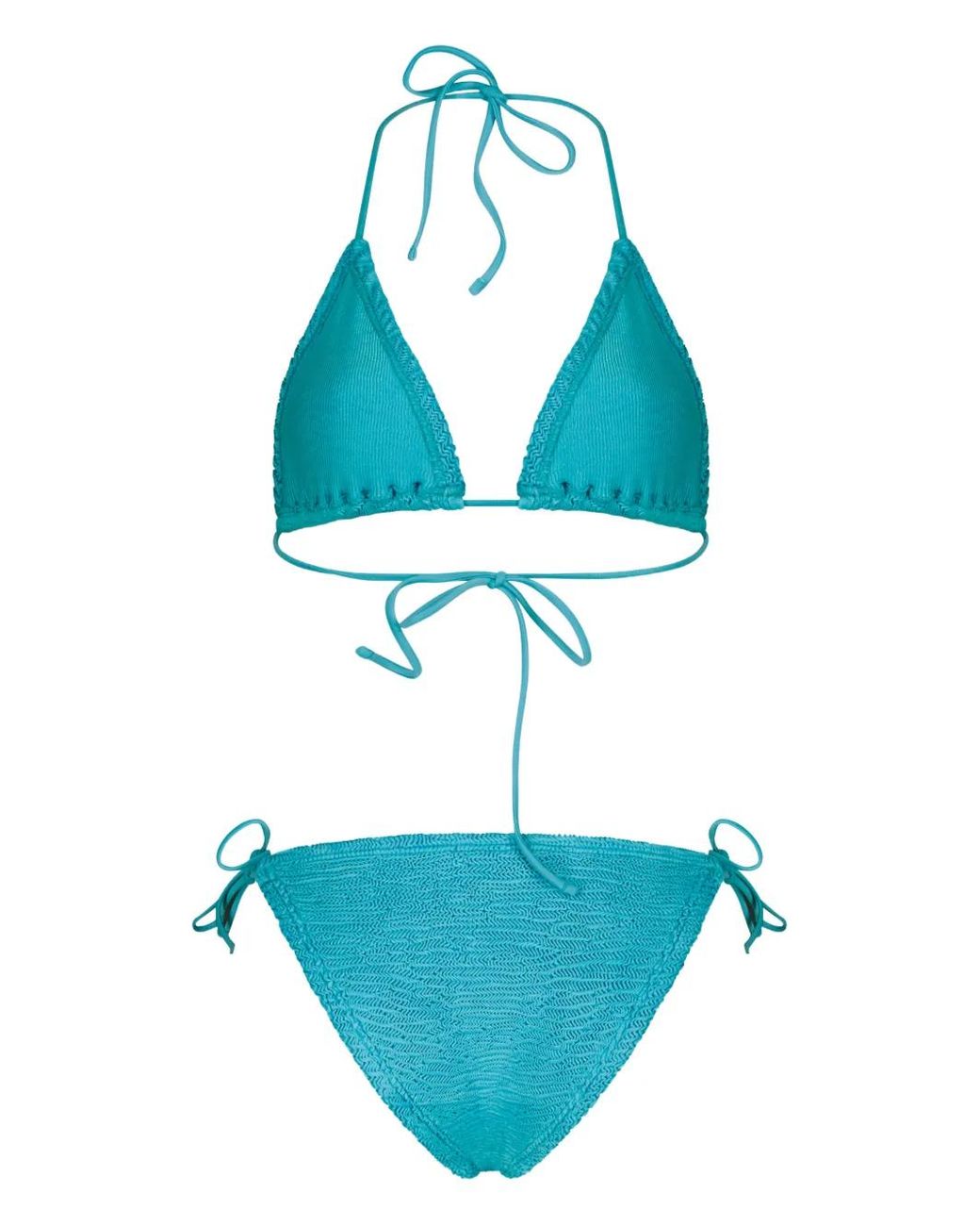 Bañador Con Lazo Texturizado Paramidonna de color Blue
