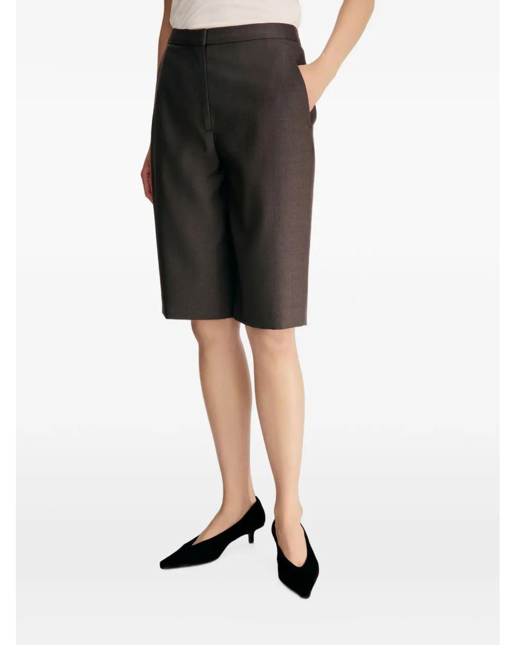 Loulou de Saison Black Robi Straight-Fit Shorts