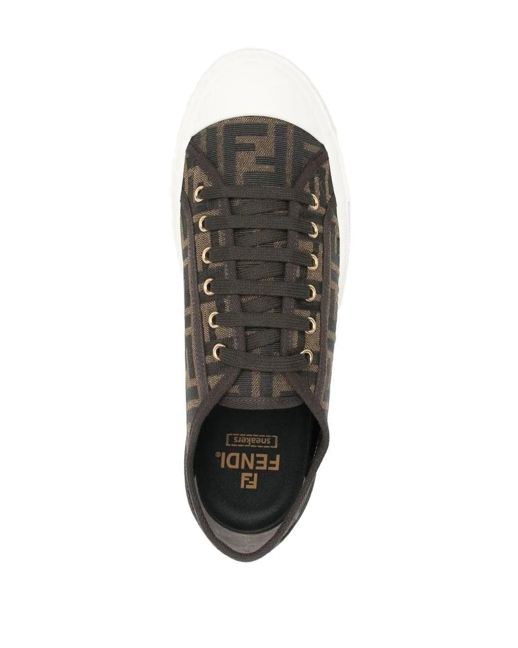 Fendi Brown Fabric Low-tops for men