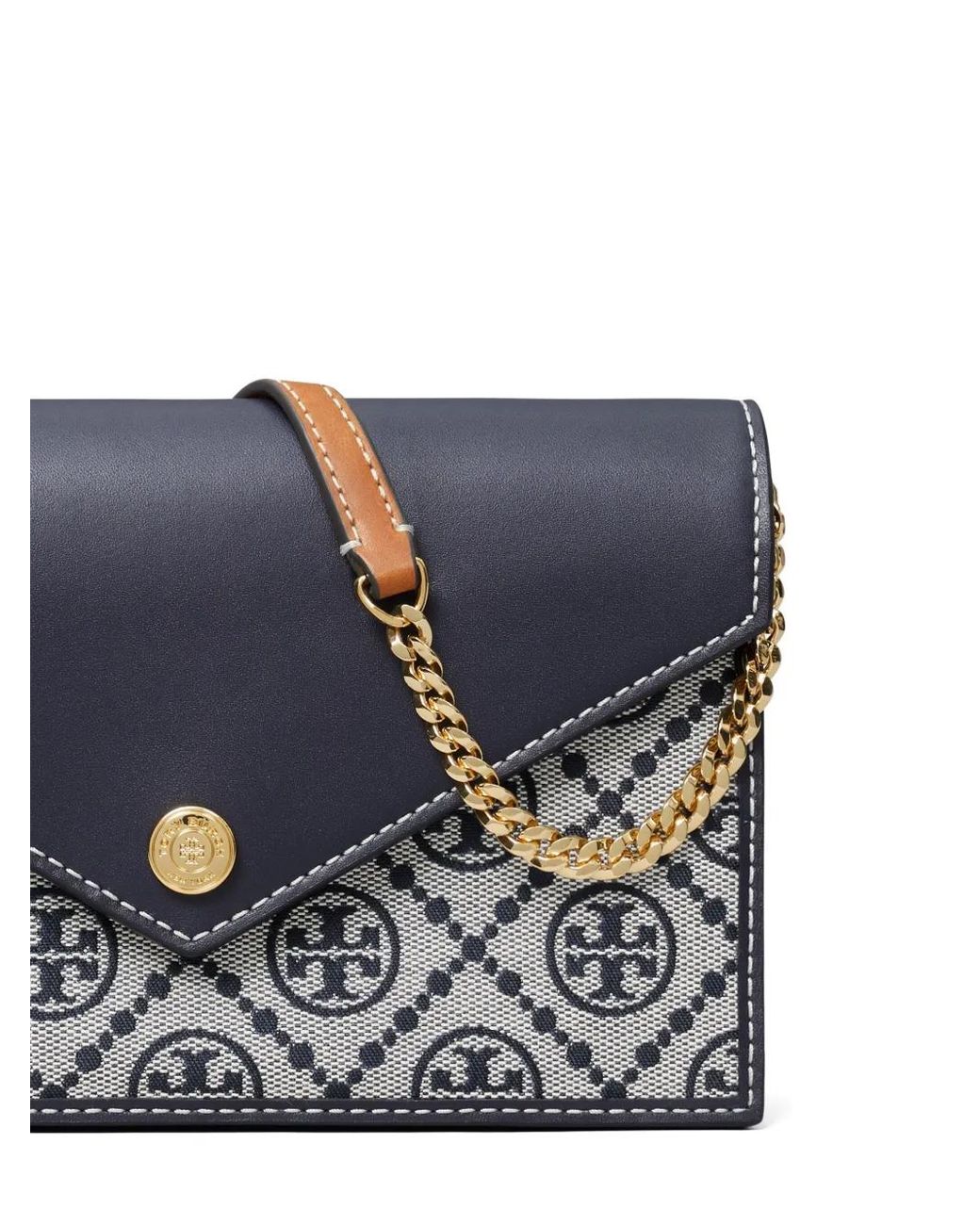 Tory Burch Blue T Monogram Envelope Crossbody