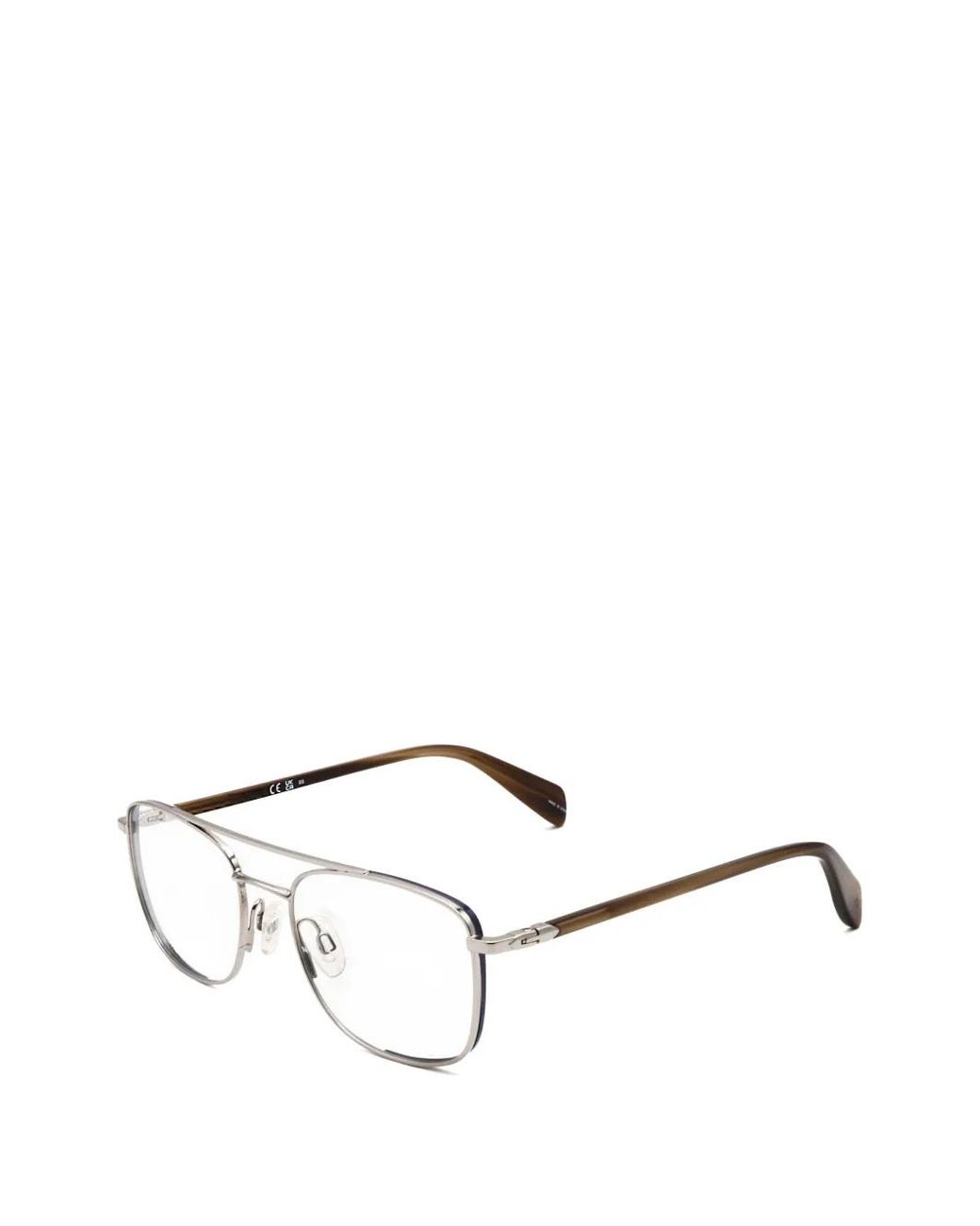 Rag & Bone Metallic Double-Bridge Pilot-Frame Glasses for men