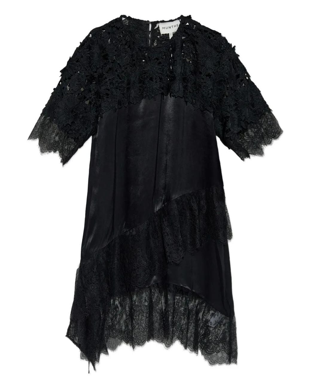 Munthe Black Rada Lace-Panel Dress