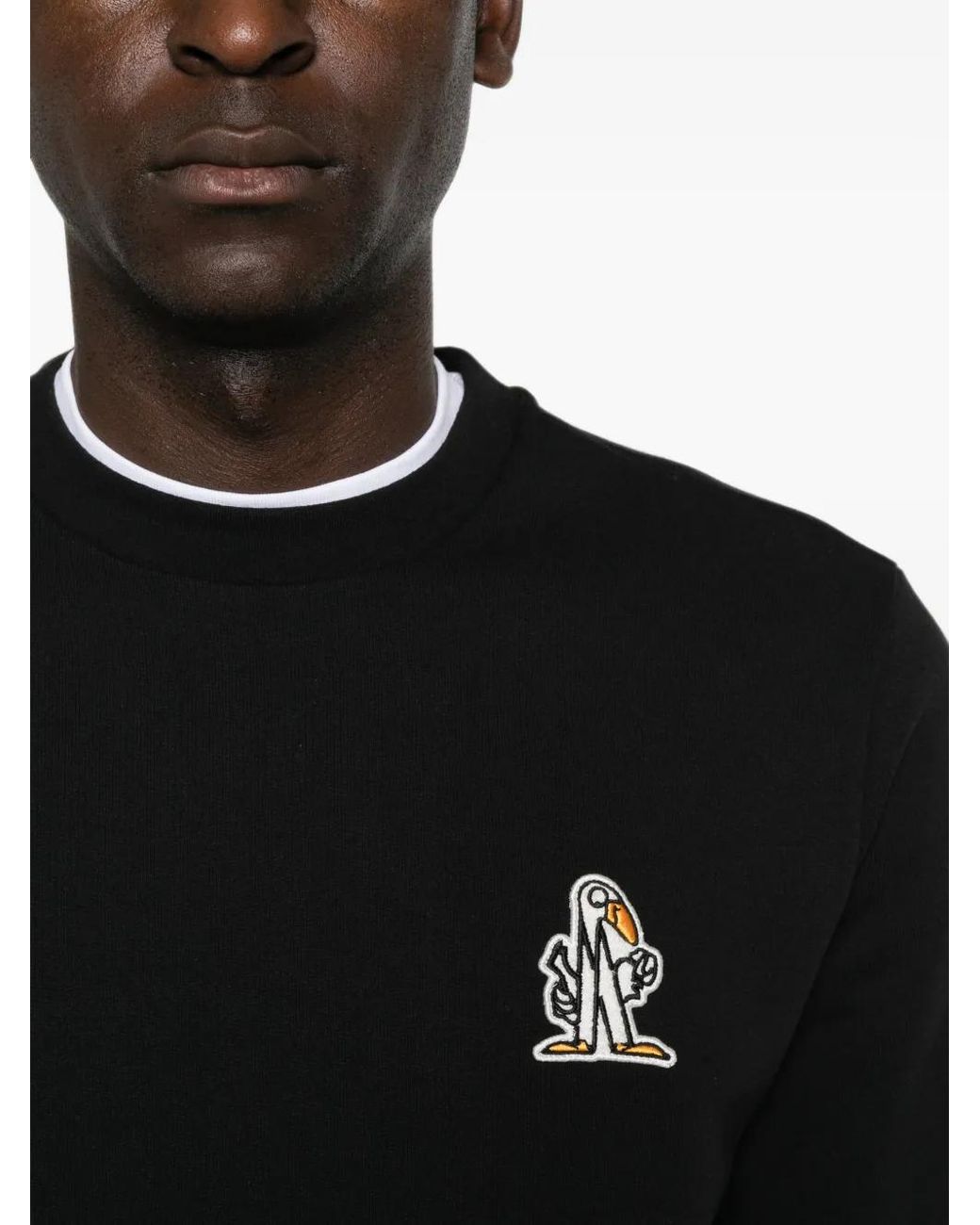Moncler Black Monduck Cotton Sweatshirt for men