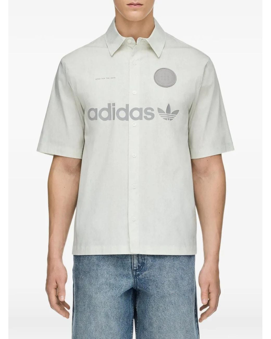 Song For The Mute White X Adidas Logo-Print Short-Sleeve Shirt for men