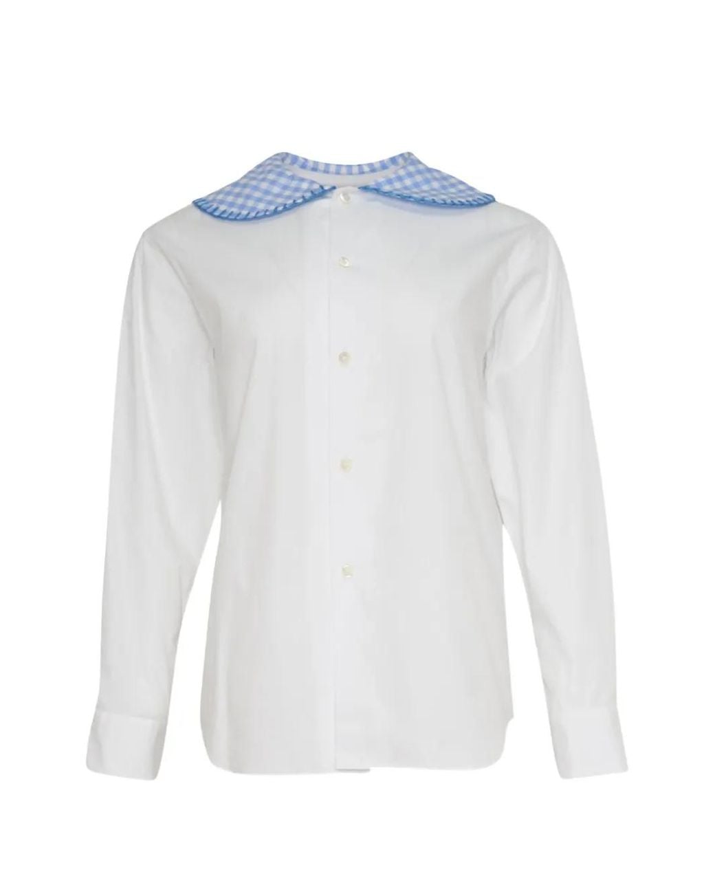 Tao Comme Des Garçons White Chemise À Col Vichy