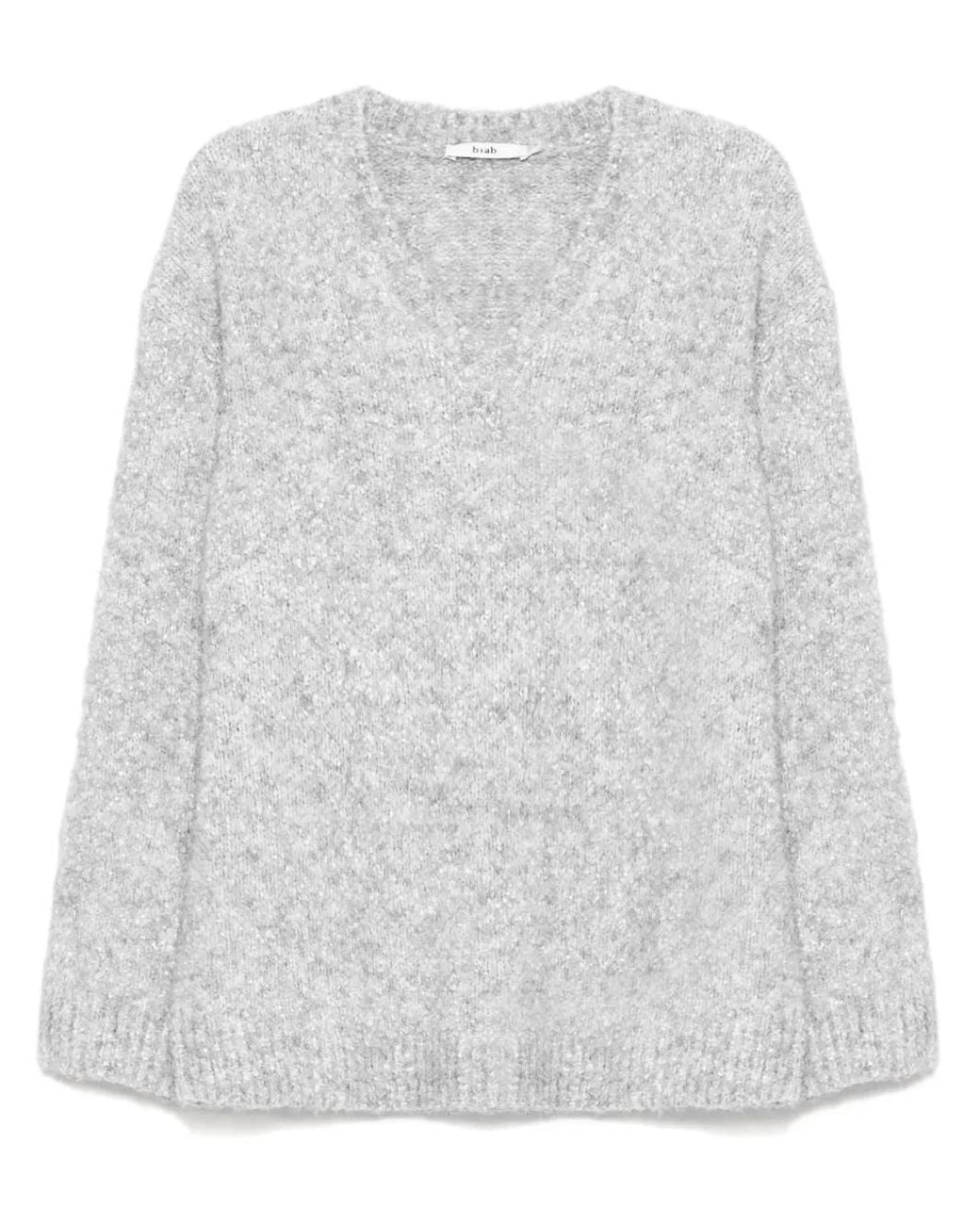 B+ AB Gray Pullover Mit V-Ausschnitt