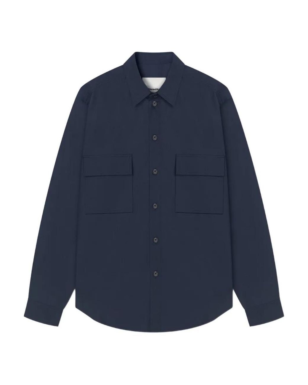 Nanushka Blue Jari Long-Sleeve Shirt for men