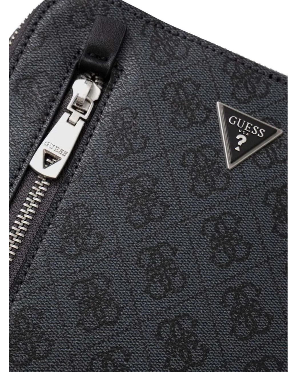 Guess Black Monogram Messenger Bag for men
