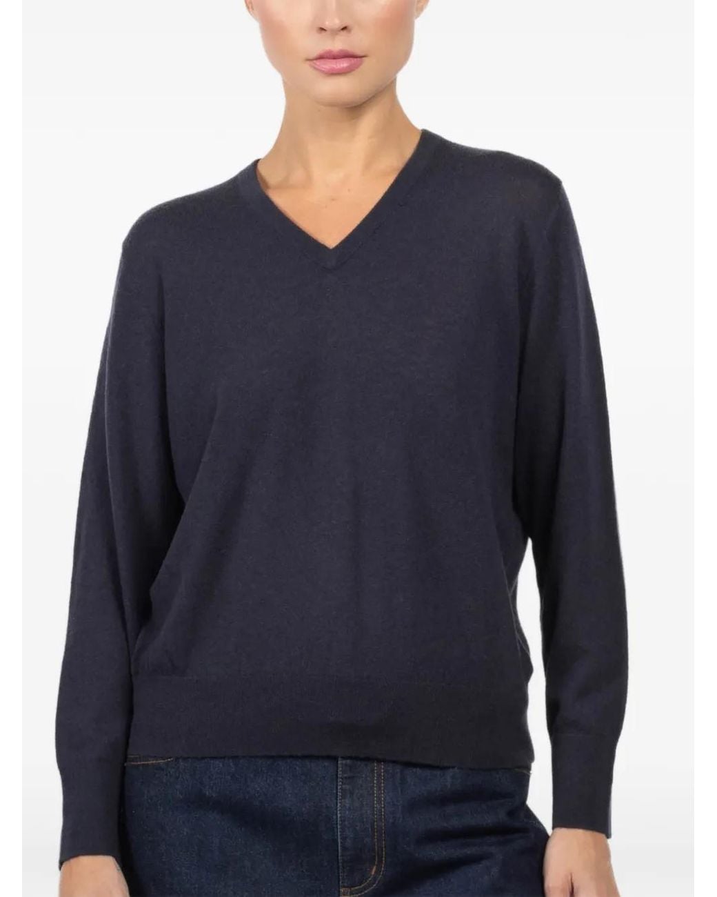 Tibi Blue V-Neck Sweater