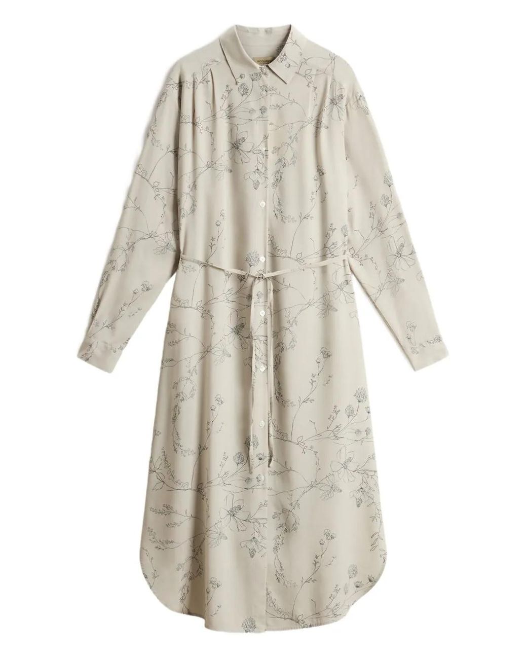Woolrich White Floral Print Shirt Dress