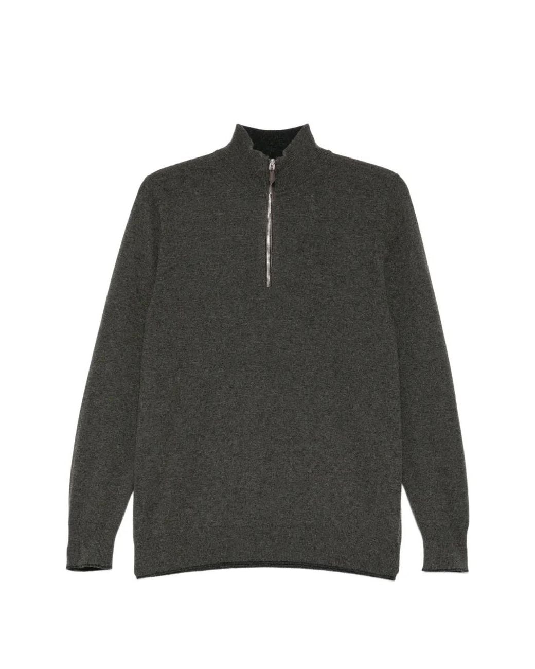 N.Peal Cashmere Gray Carnaby Sweater for men