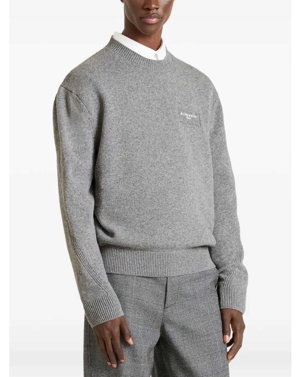 Givenchy Gray Couture Seam Sweater for men