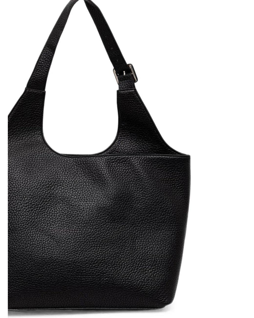 Karl Lagerfeld Black Logo-Plaque Pebbled-Effect Tote Bag