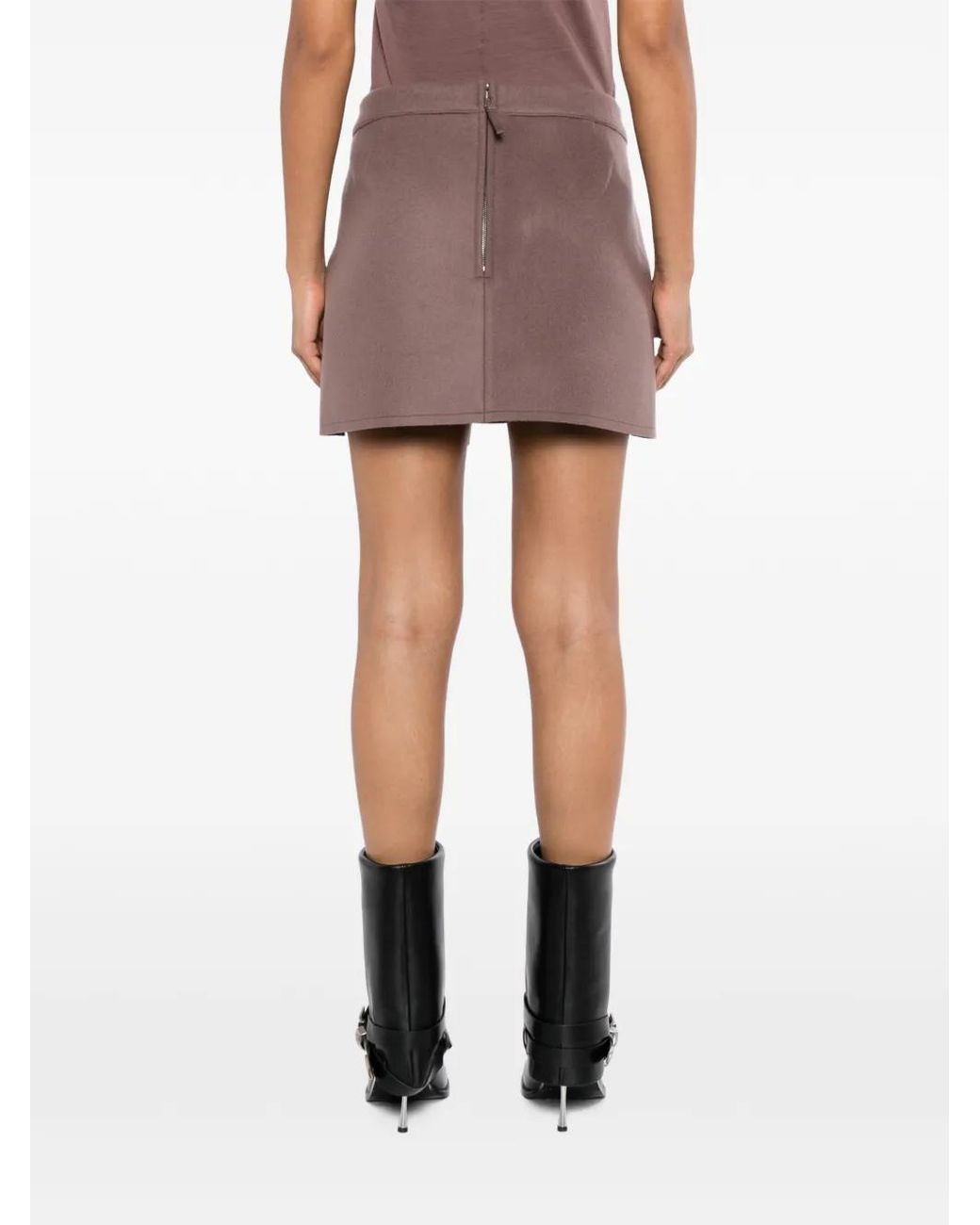 Rick Owens Brown Fog Mini Skirt