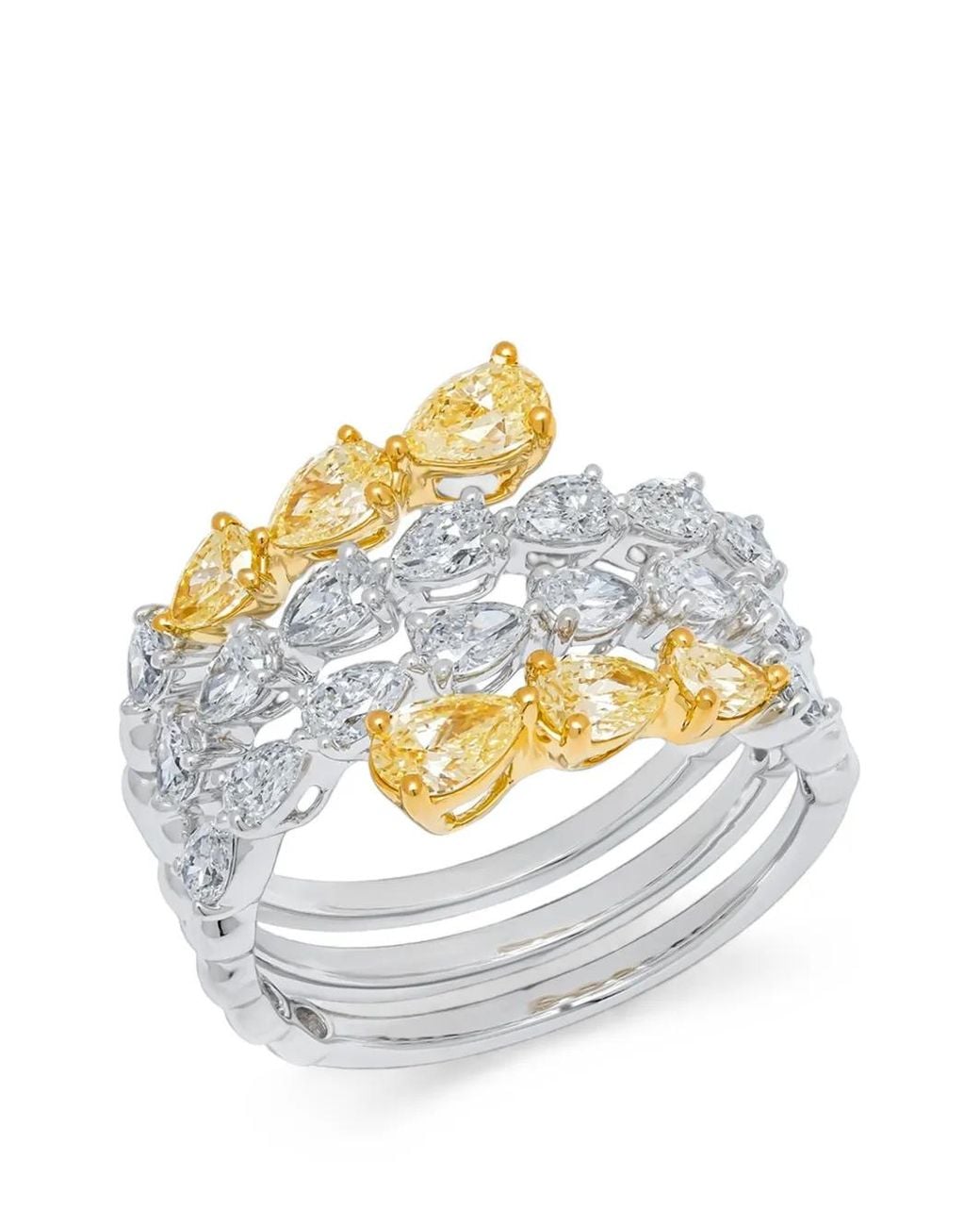 ARZANO Gray Diamond Four-Row Ring