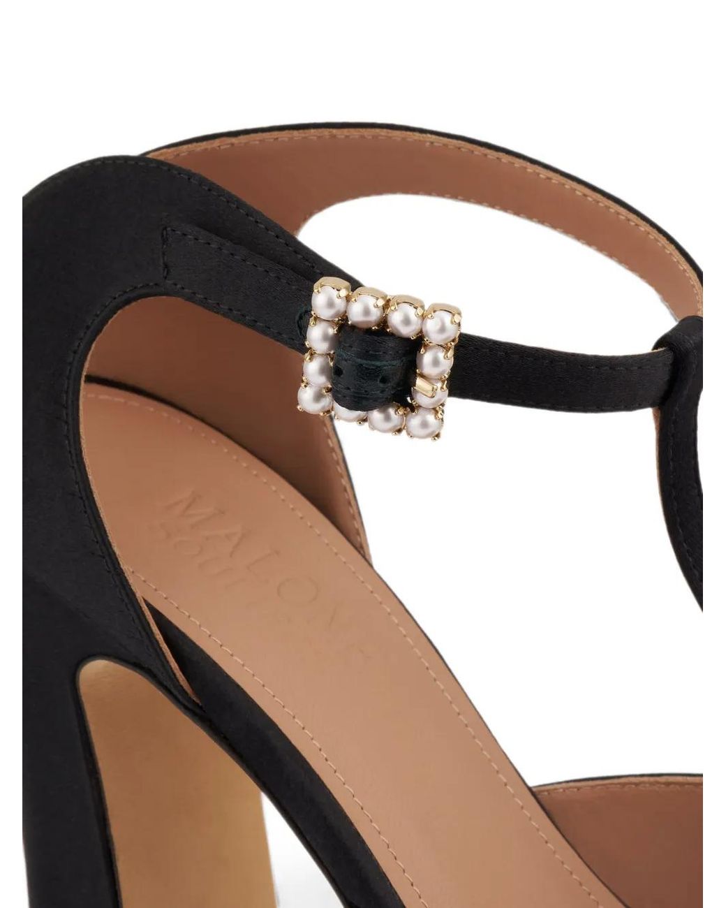 Malone Souliers Black Sandales À Perles Artificielles Et Plateforme Nomi