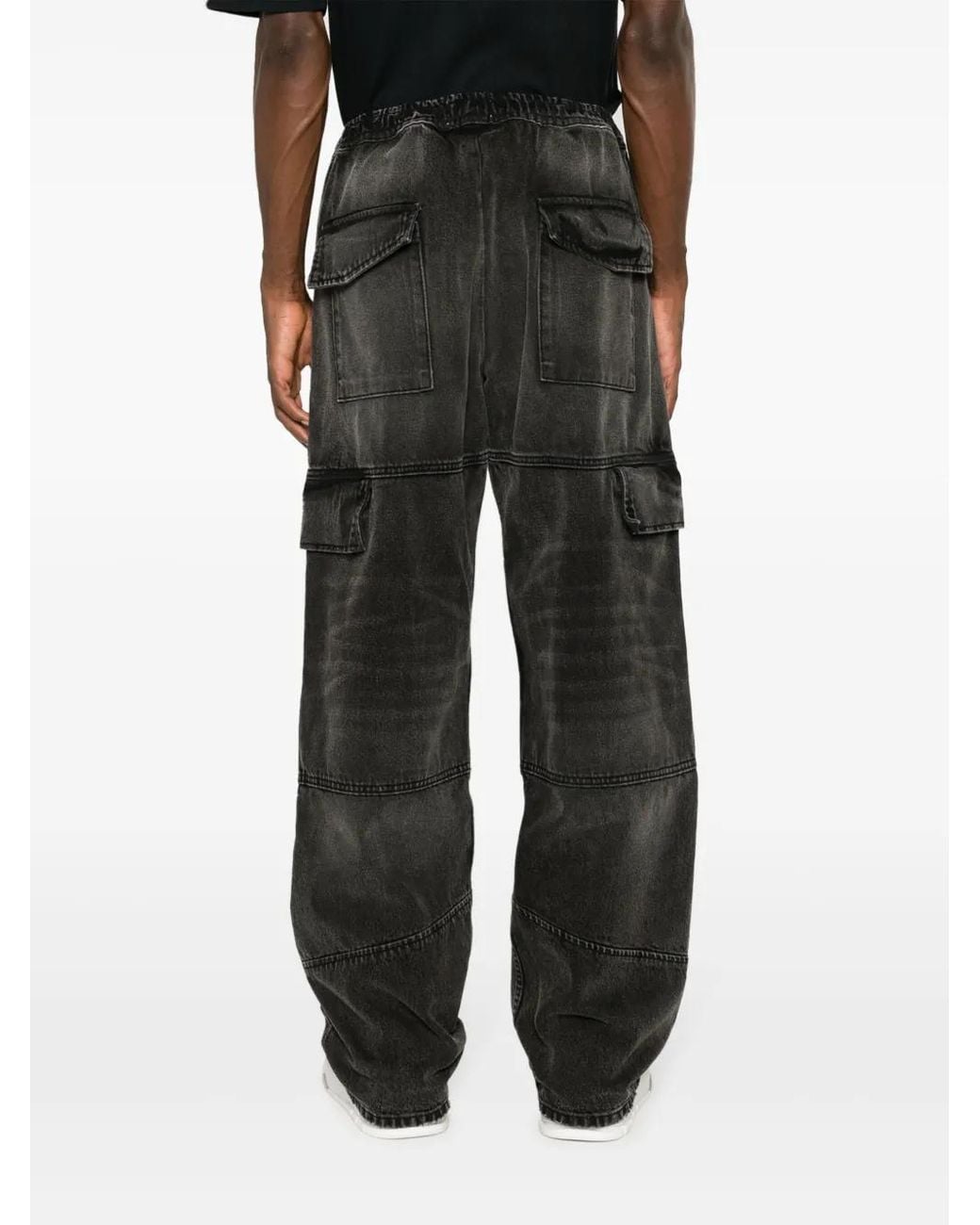 Rhude Black Plateau Cargo Jeans for men