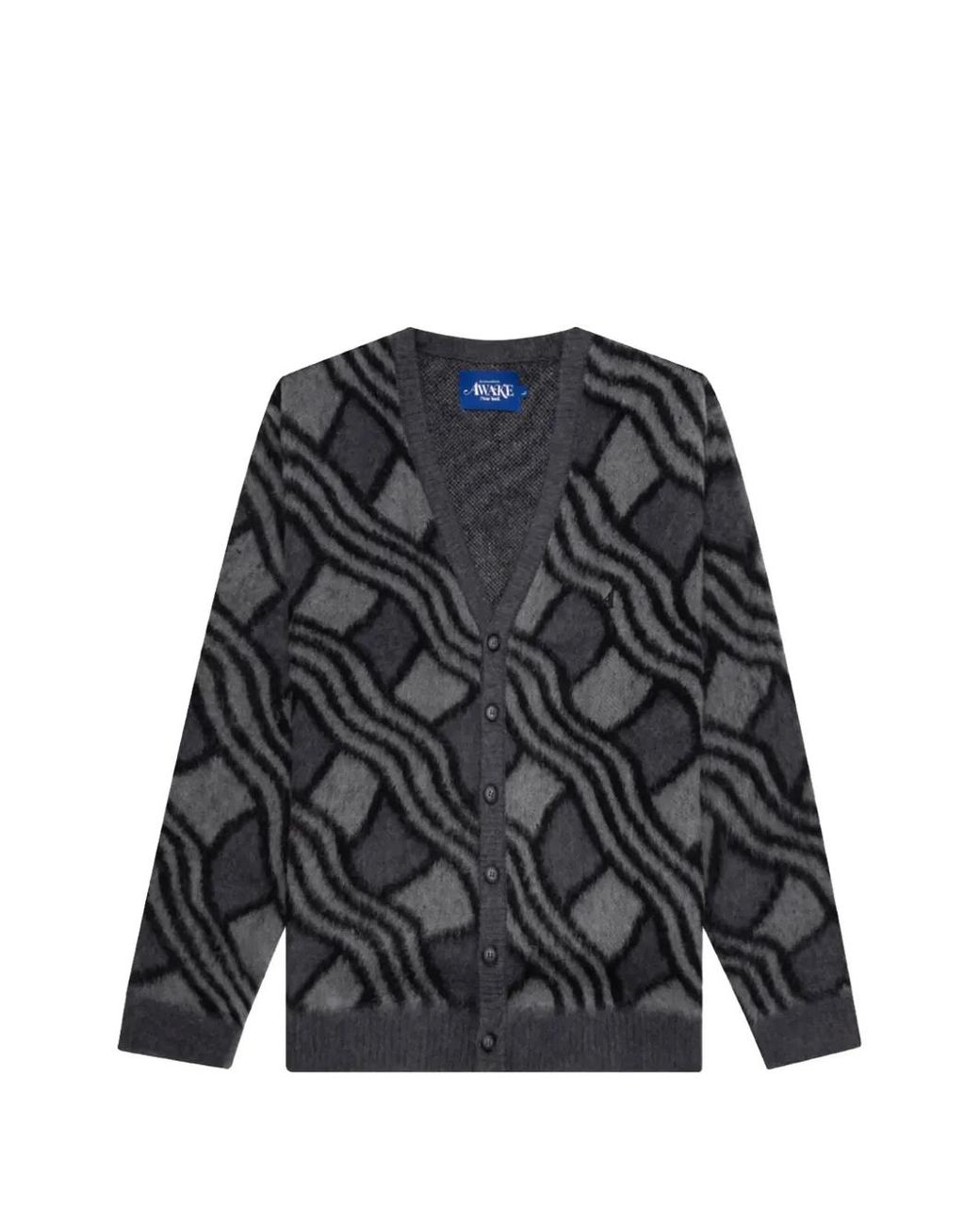 AWAKE NY Black Cardigan À Col V for men