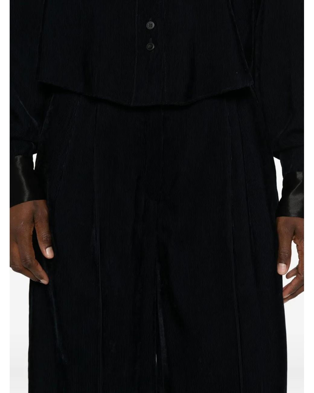 Forte_forte Black Pleated Wide-Leg Trousers