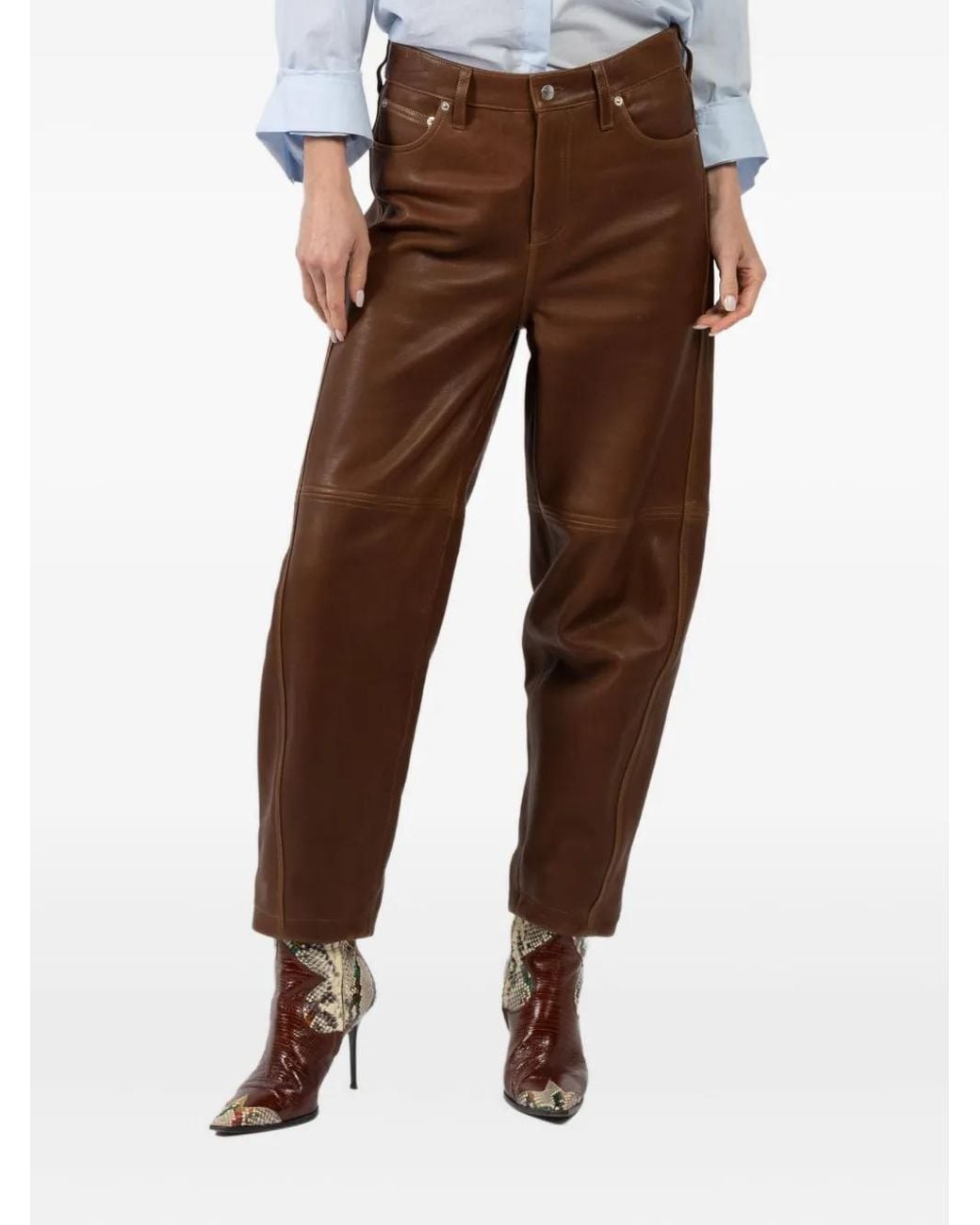 Jonathan Simkhai Brown Waldon Leather Panel Trousers